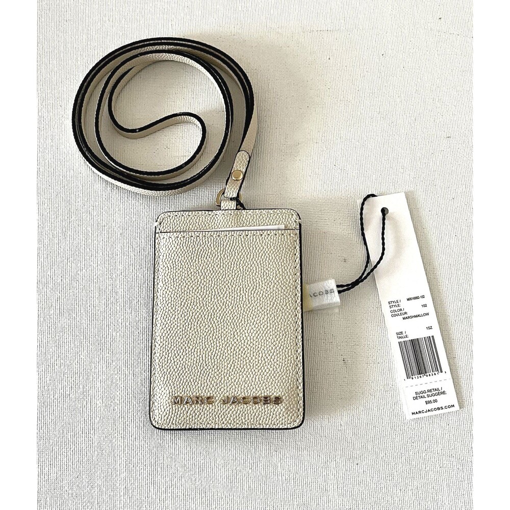 New Marc Jacobs Lanyard ID Holder Marshmallow - Picture 3 of 3